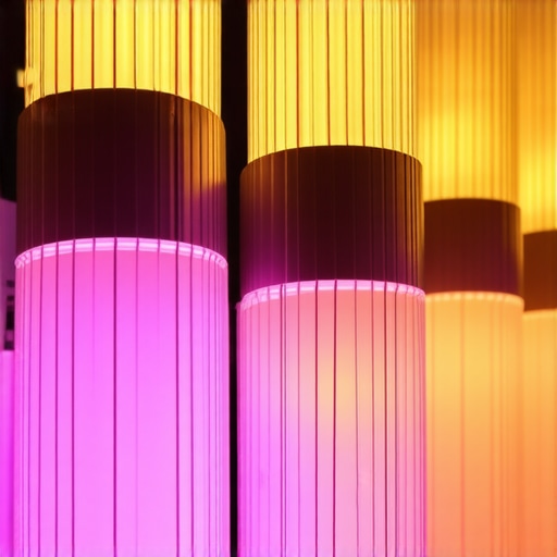 Bio-Inspired Outdoor Lighting Design Lighting fixtures inspired by bioluminescent organisms illuminating a landscaped garden