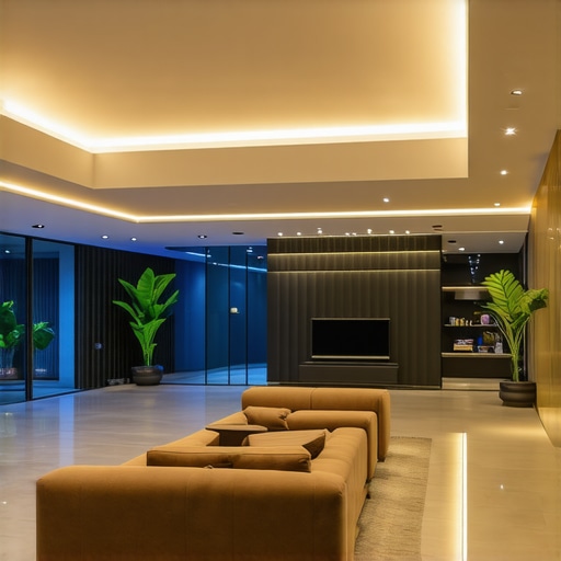 Modern LED lighting system illuminating a stylish interior
