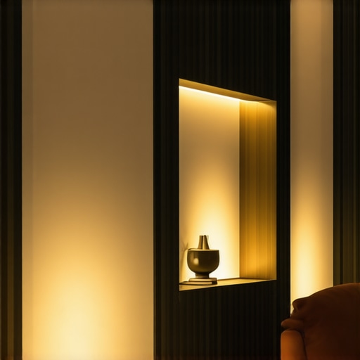 Contemporary LED niche lighting illuminating a modern interior space