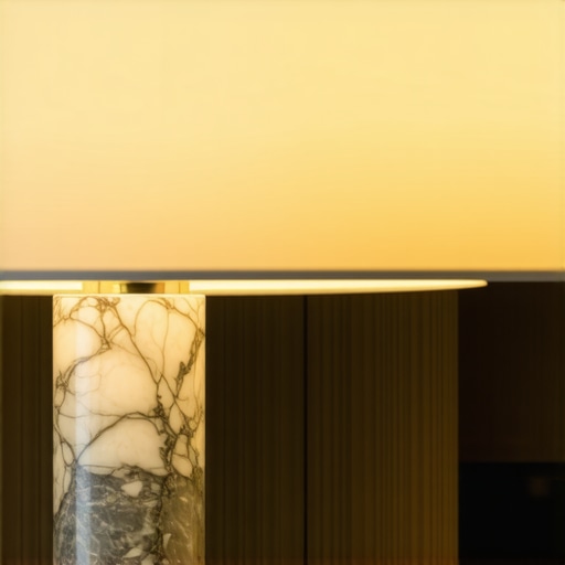 Elegant marble floor lamp with textured glass Luxury floor lamp with marble base and textured rebrastostaklo glass, soft ambient lighting