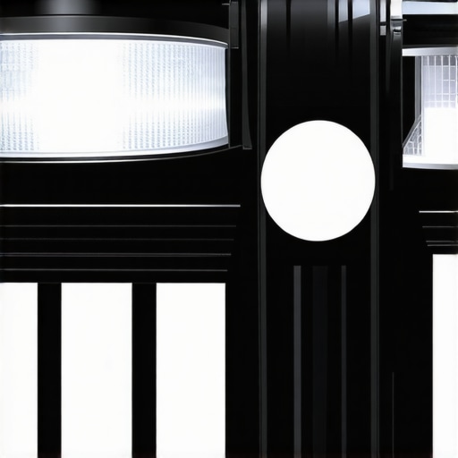 Close-up of frost-resistant outdoor lighting with nanotech coatings and modular components