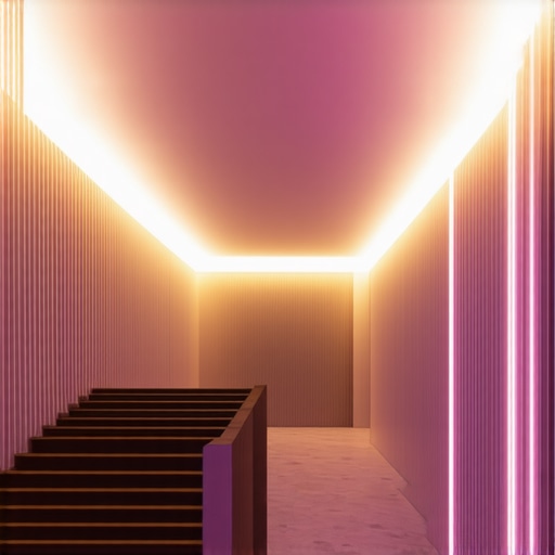 High-tech smart lighting system in a contemporary living room