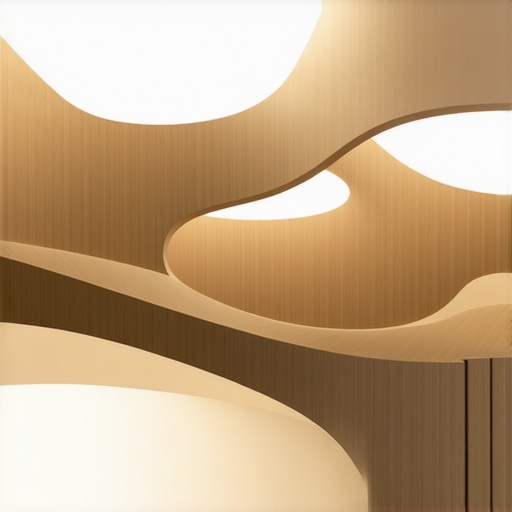 Modern interior with organic-shaped LED lighting elements