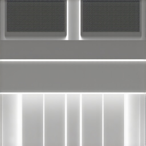 Ilustracija naprednog sustava unutarnje rasvjete s AI tehnologijom i prilagodljivim elementima.