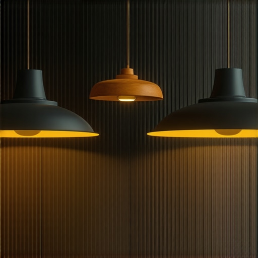 Interior with blend of industrial and Scandinavian lighting fixtures highlighting textures