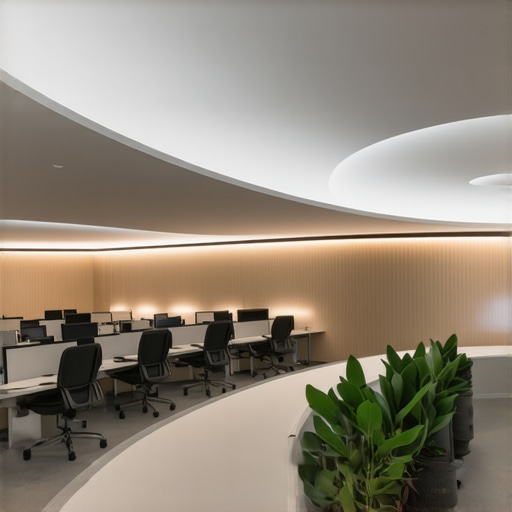 Inovativni materijali i tehnologije u dizajnu rasvjete Modern office with innovative, modular lighting fixtures made from advanced materials