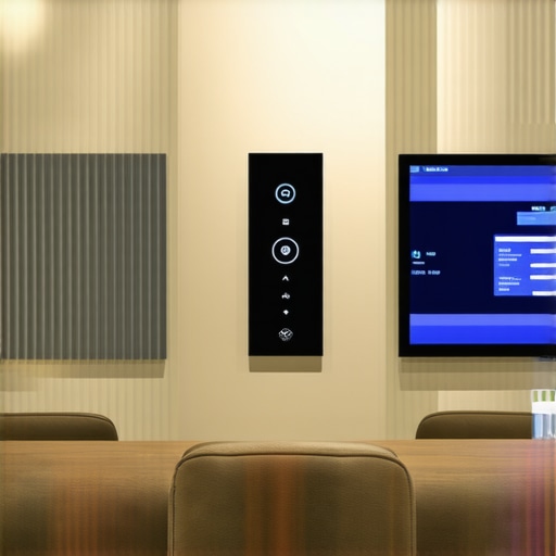 Modern smart lighting control system with sensors and wireless interface in an elegant interior