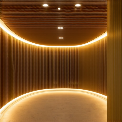 High-tech interior with customizable lighting scenes and smart controls