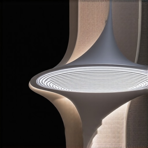 Detaljni prikaz unutarnjeg prostora s raznolikim rasvjetnim uređajima i teksturama