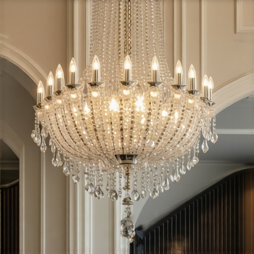 Elegantni kristalni luster s složenim dizajnom