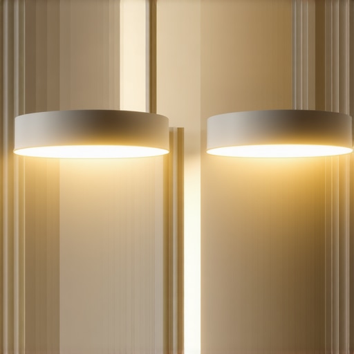 Interior lighting with layered fixtures creating a warm ambiance