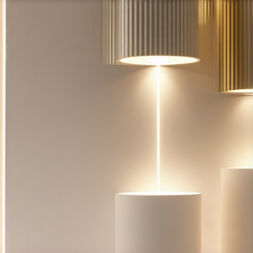 Layered Interior Lighting Design Interior space with balanced layered lighting emphasizing textures and material interactions.