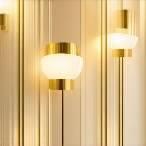 Interior featuring Art Nouveau style lighting fixtures with glass and gold details.