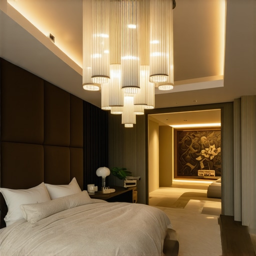 Modern, modular chandelier designed for luxury bedrooms