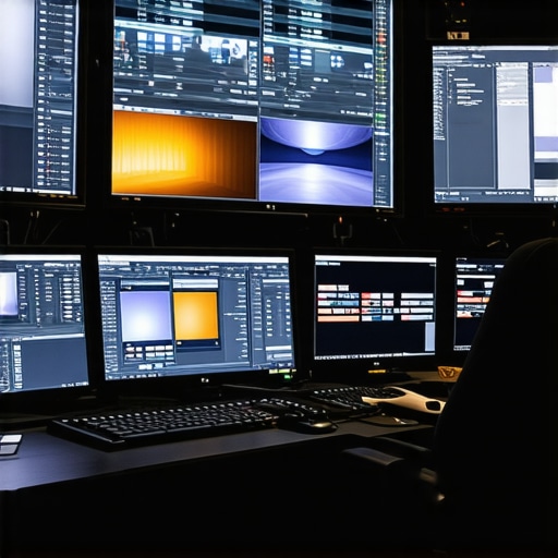 Kontrolni centar sa ekranima koji prikazuju različite svetlosne konfiguracije i IoT veze