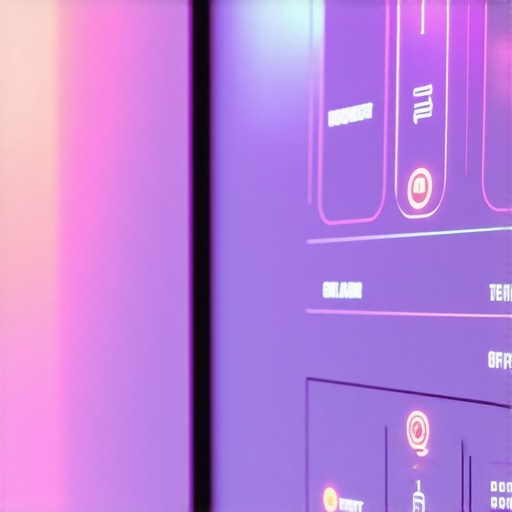 Zrakoplovni prikaz naprednog digitalnog kontrolnog panela za rasvjetu u modernom interijeru