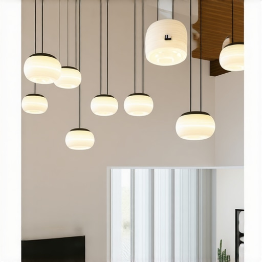 Interior room showcasing hanging large pendant lights installed at perfect heights for aesthetics and safety
