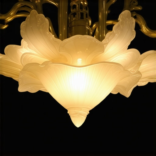 Luxurious chandelier inspired by Art Nouveau with floral and flowing design elements.