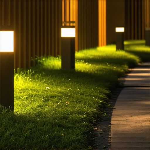 Detalj otpornih vanjskih LED svjetiljki u vrtu