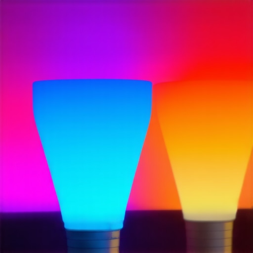 Futuristic smart home lighting system with adjustable spectrum and intuitive controls