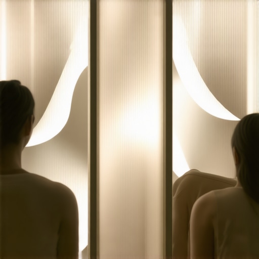 Contemporary interior with artistic sculptural LED lighting piece