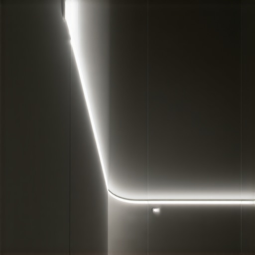 Skrivena LED rasvjeta u arhitektonskim panelima Modern interior with concealed LED lighting integrated into walls and ceilings