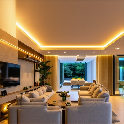 Interijer s dinamičnom rasvjetom i kontrolnim sustavima