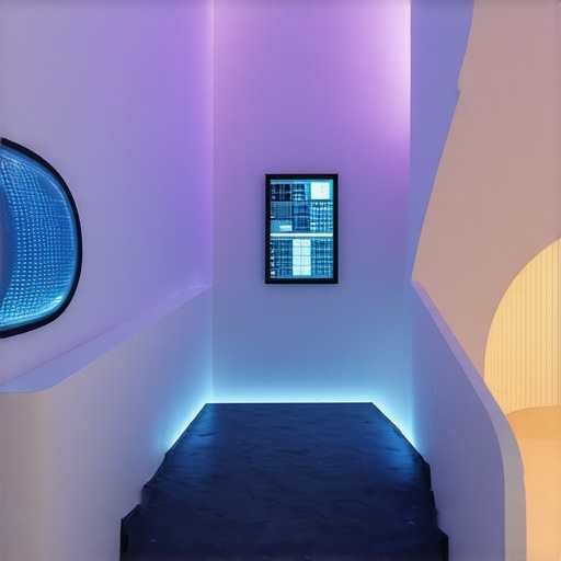 Interior of a modern home with multiple layers of ambient, task, and accent lighting controlled via smart system