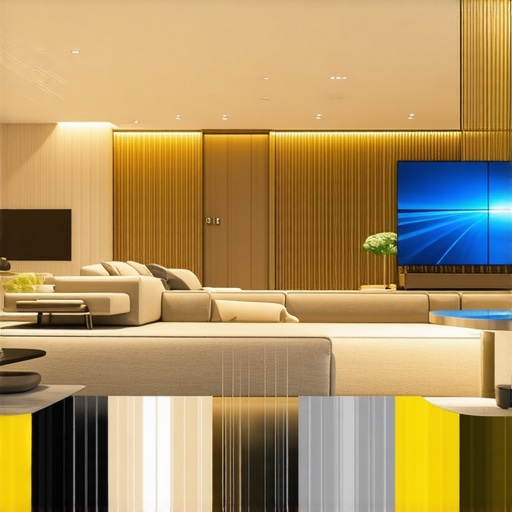 A contemporary living room featuring adjustable smart LED lights creating a cozy atmosphere.