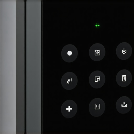 Smart Lighting Control Panel with Sensors and AI Interface A high-tech control panel showcasing sensors and AI connectivity for smart lighting systems.