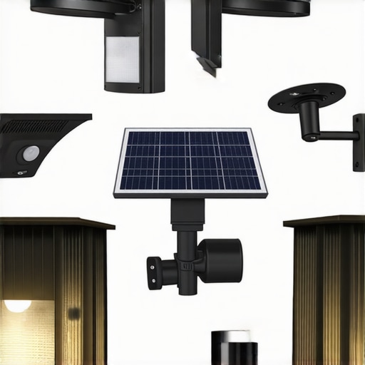 Modern outdoor lighting with sensors illuminating landscape features