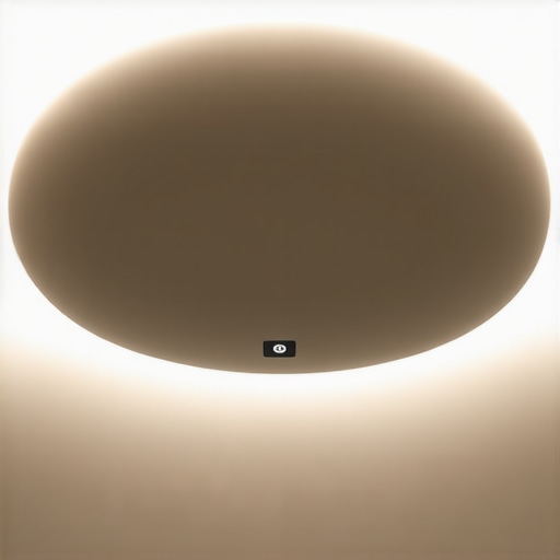 Modern interior with smart ceiling lights equipped with sensors and adjustable lighting