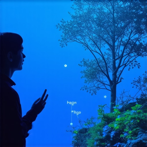 Modern smart lighting system used in biofilic interior design