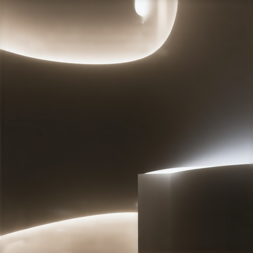 Futuristic smart lighting setup with customizable LEDs in a luxury interior.