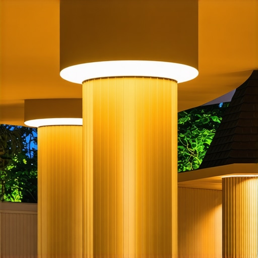Night view of sophisticated outdoor lighting highlighting architectural features