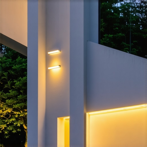Outdoor space featuring modern eco-friendly lighting surrounded by natural landscape elements.