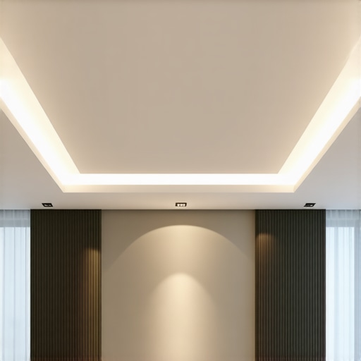 Elegant Ugradna Rasvjeta u Modernom Enterijeru Modern living room with seamless embedded LED lighting highlighting architectural details.