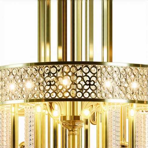 Fancy chandelier with crystals and metallic frame
