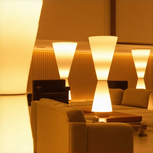 Contemporary living room with layered artistic lighting setup