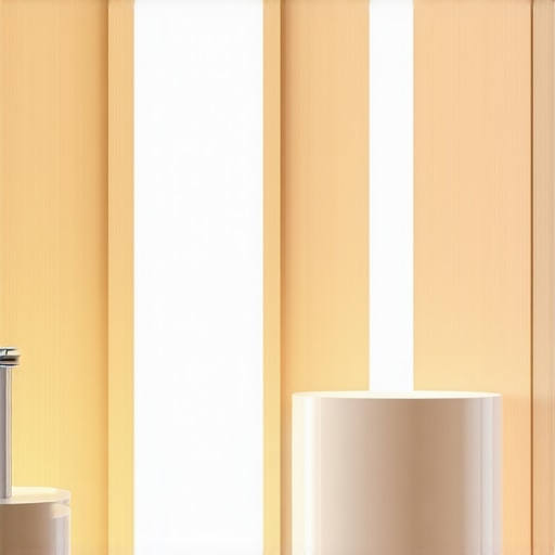 Contemporary bathroom illuminated with innovative, organic-shaped LED lights