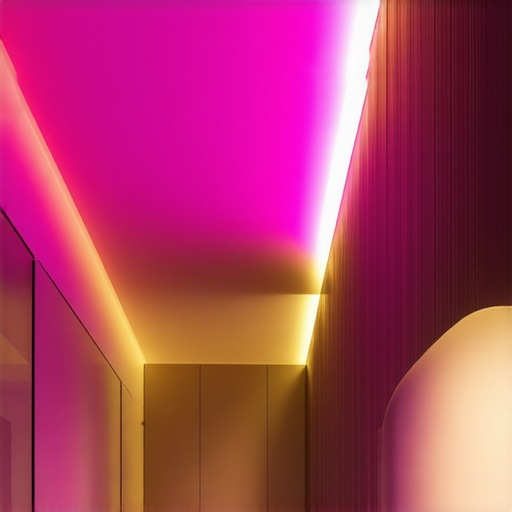 Modern interior with advanced LED lighting controlled via smart devices.