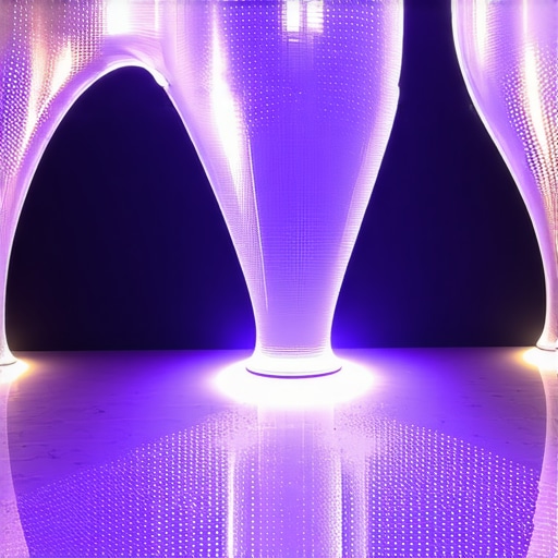 Bright, creative LED lighting installation in high-end interior
