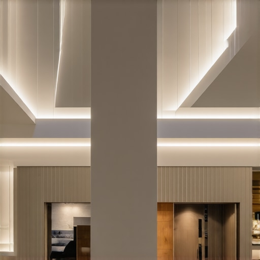 Interior of a modern living space showcasing layered and smart lighting solutions.