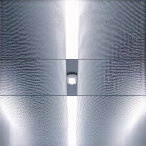 Futuristic adaptive LED office lighting Modern office space equipped with smart, adaptive LED lighting system with sensors.