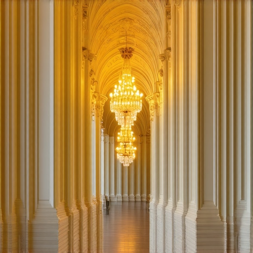 Elegant interior with concealed lighting wiring seamlessly integrated into artistic decor