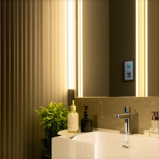 Contemporary bathroom showing weatherproof electrical outlets and modern lighting