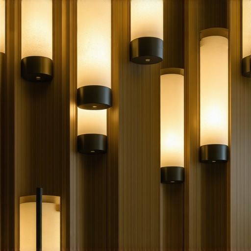 Interior space showcasing modern wooden pendant lights with textured glass and bronze finishes