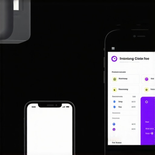 Smartphone controlling various lighting scenarios in a modern home