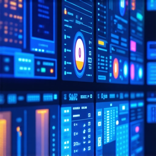 IoT Controlled Lighting System State-of-the-art smart lighting control center with IoT devices and digital interfaces