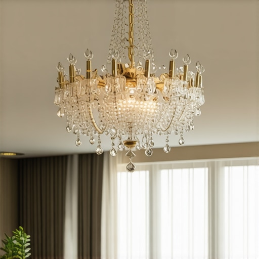 Luster od kristala u luksuznom dnevnom boravku